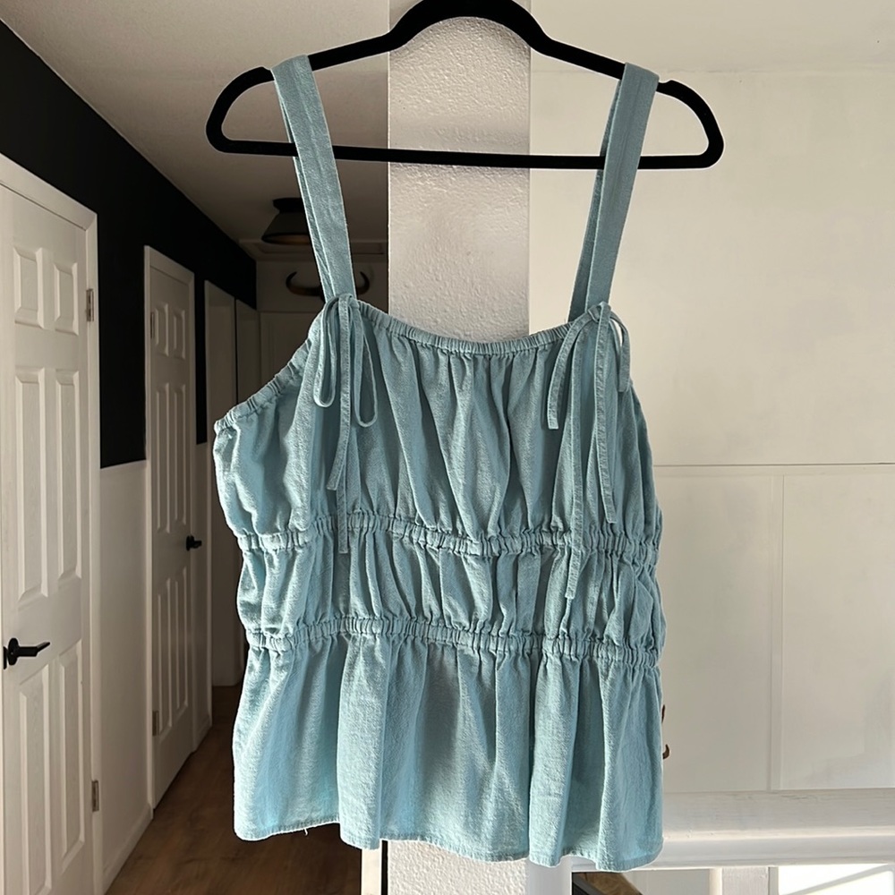 Universal thread blue peasant tank top blouse size XXL NWT